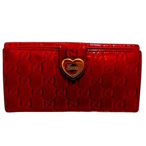 🌹 GUCCI 🌹 Red Leather Long Wallet